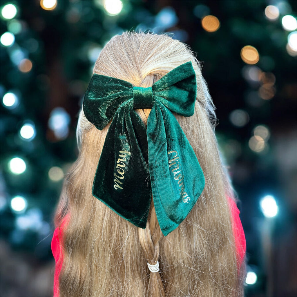 Velvet hair bows