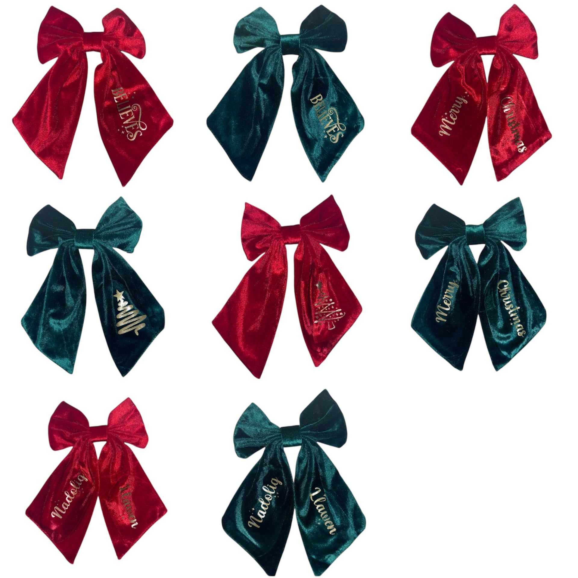 Velvet hair bows