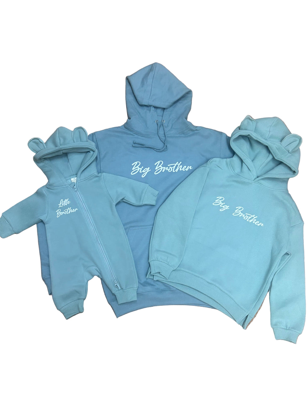 Matching bear hoodies and onesies