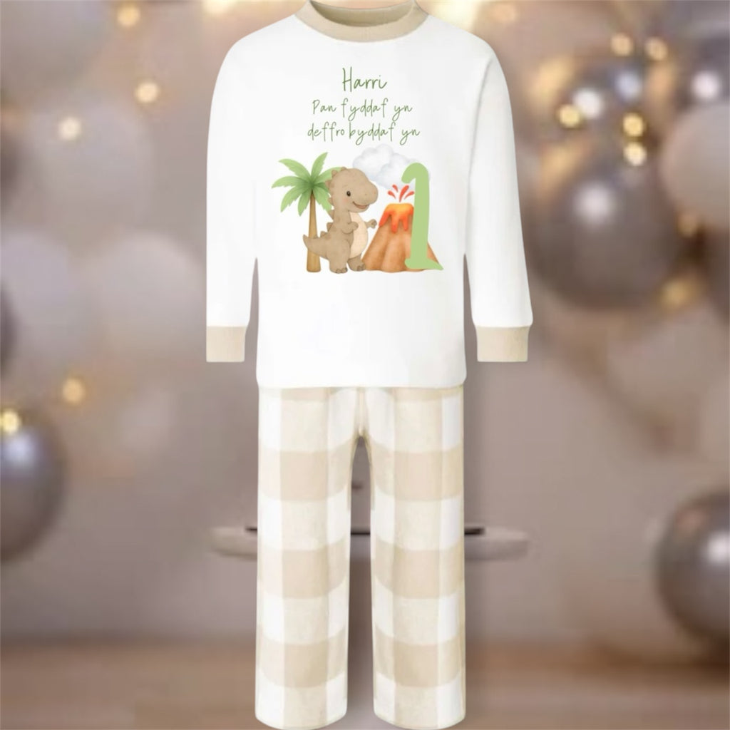 Dino volcano birthday pyjamas