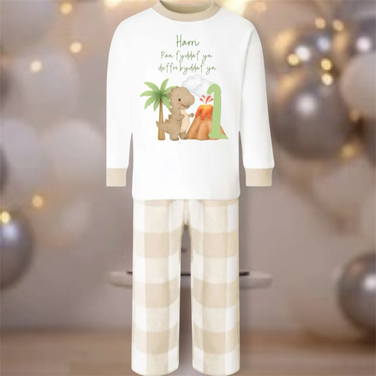Dino volcano birthday pyjamas