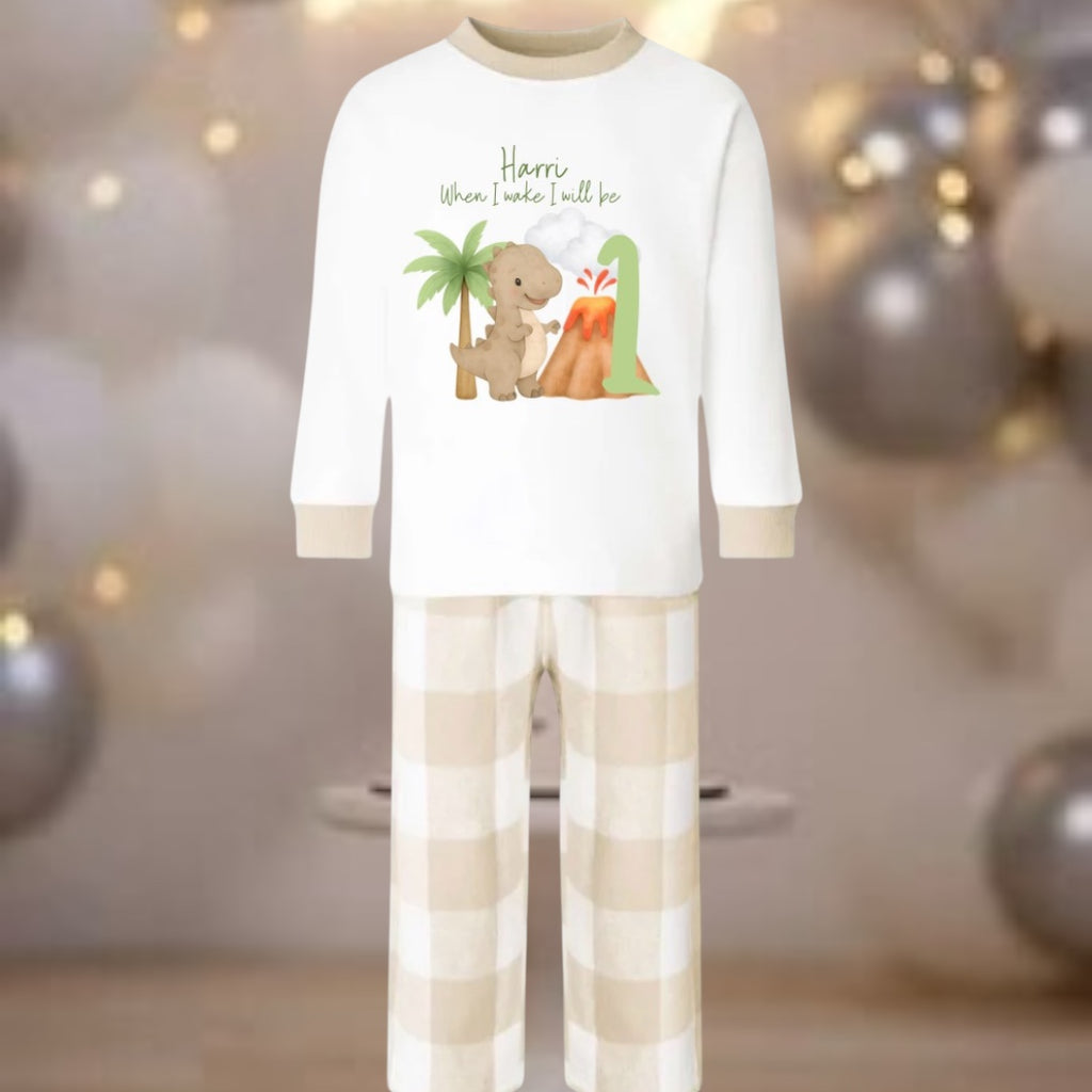 Dino volcano birthday pyjamas