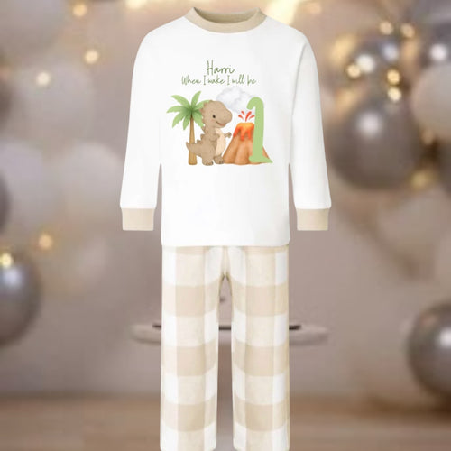 Dino volcano birthday pyjamas