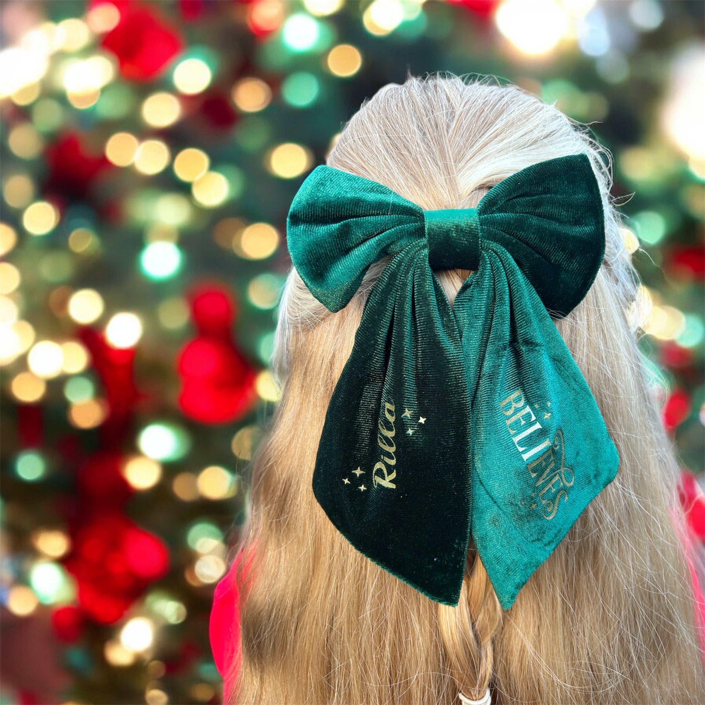 Velvet hair bows
